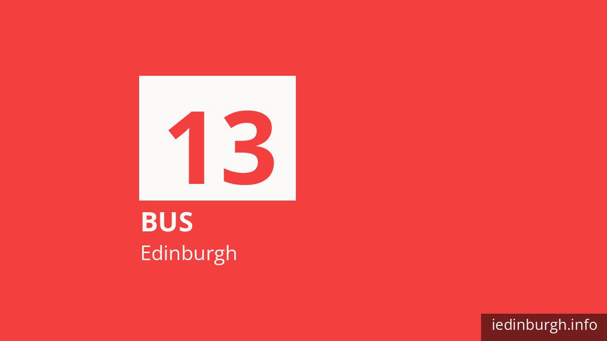 Bus route 13 in Edinburgh